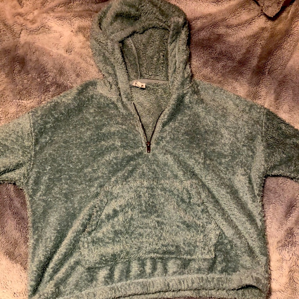 COZIE by PINK ROSE zip up hoodie blue green